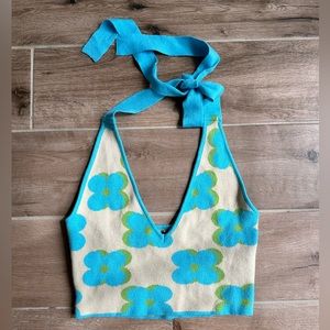 flower printed halter top